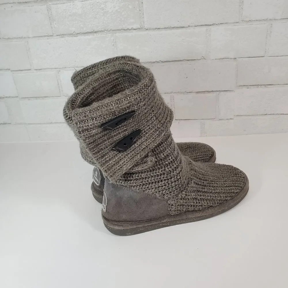 BearPaw gray sweater boots